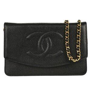 Chanel Black Calfskin Timeless Wallet on Chain WOC 165510